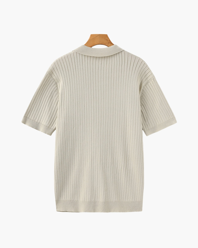 Premium Geripptes Polo