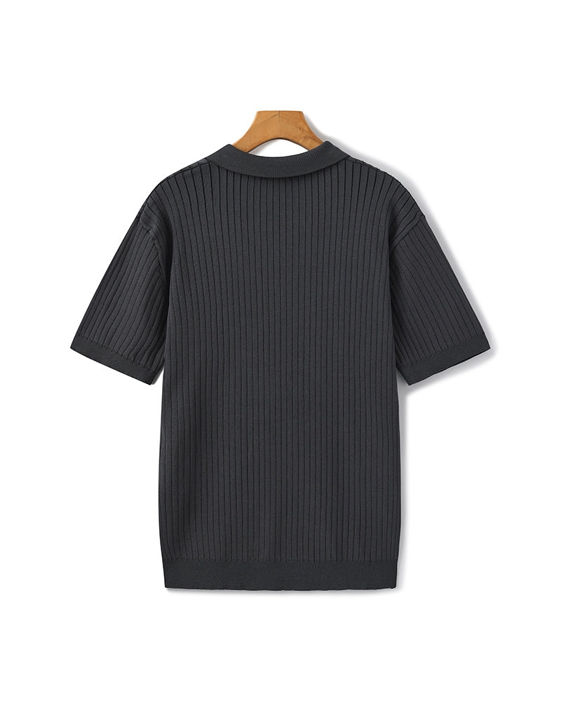 Premium Geripptes Polo
