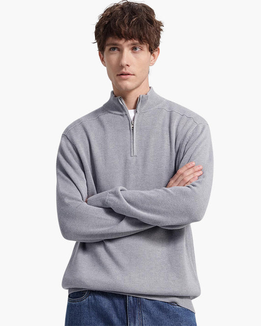 100% Merino Wolle Pullover mit Reißverschluss