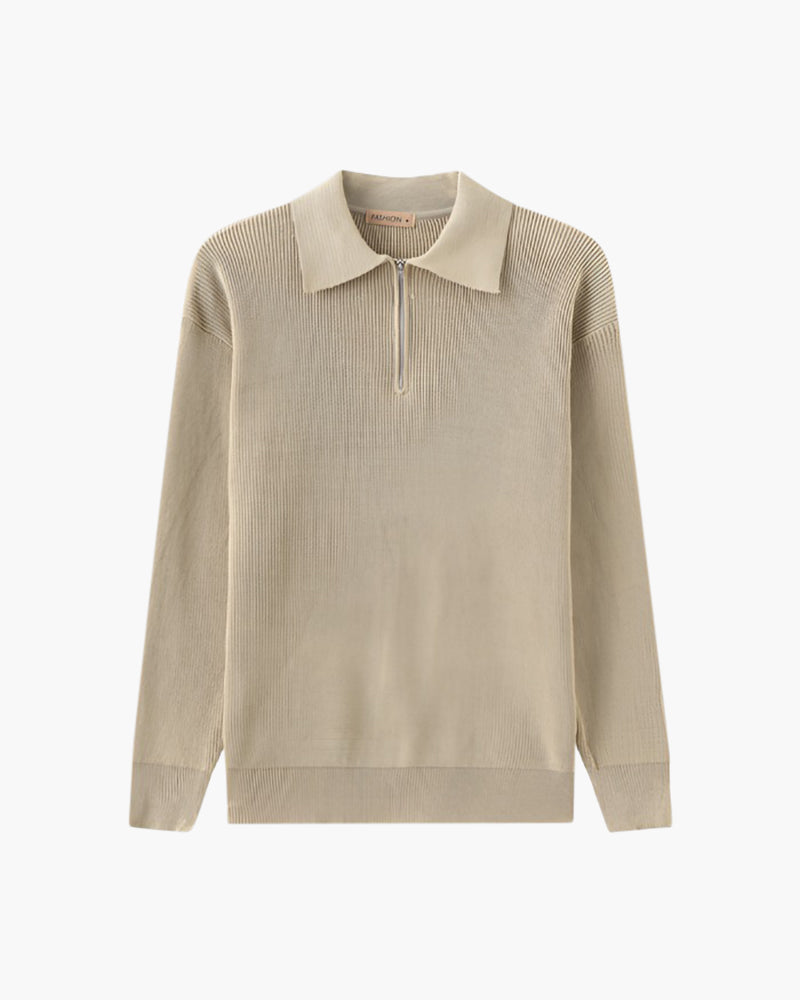 Cesare Pullover mit Halbreißverschluss