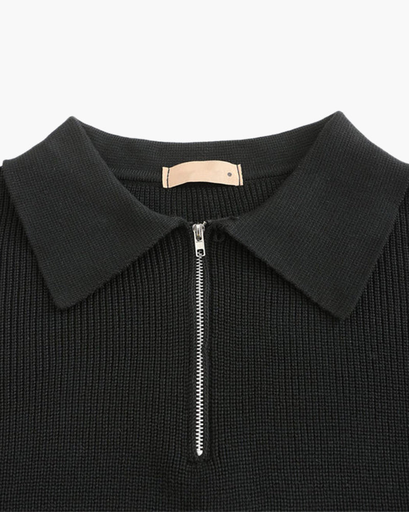 Cesare Pullover mit Halbreißverschluss
