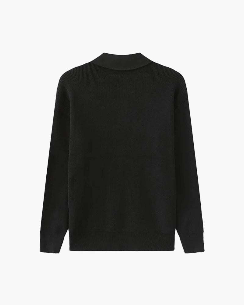 Cesare Pullover mit Halbreißverschluss