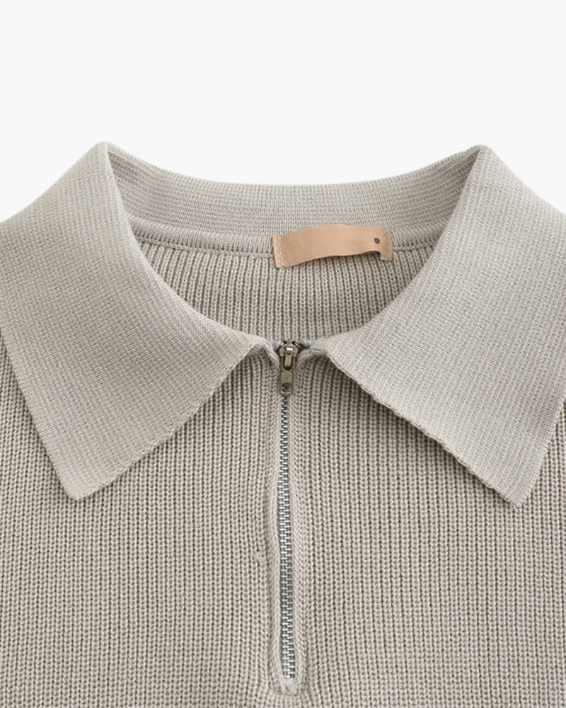Cesare Pullover mit Halbreißverschluss