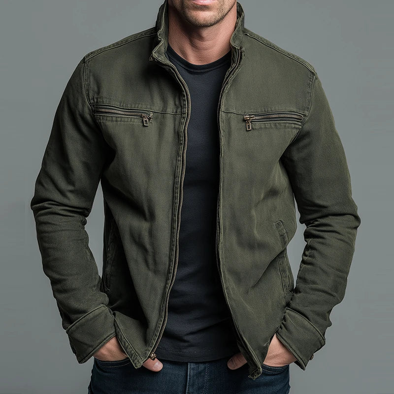 Kylian Herren Vintage-Jacke – Robuste Baumwolle, zeitloser Stil