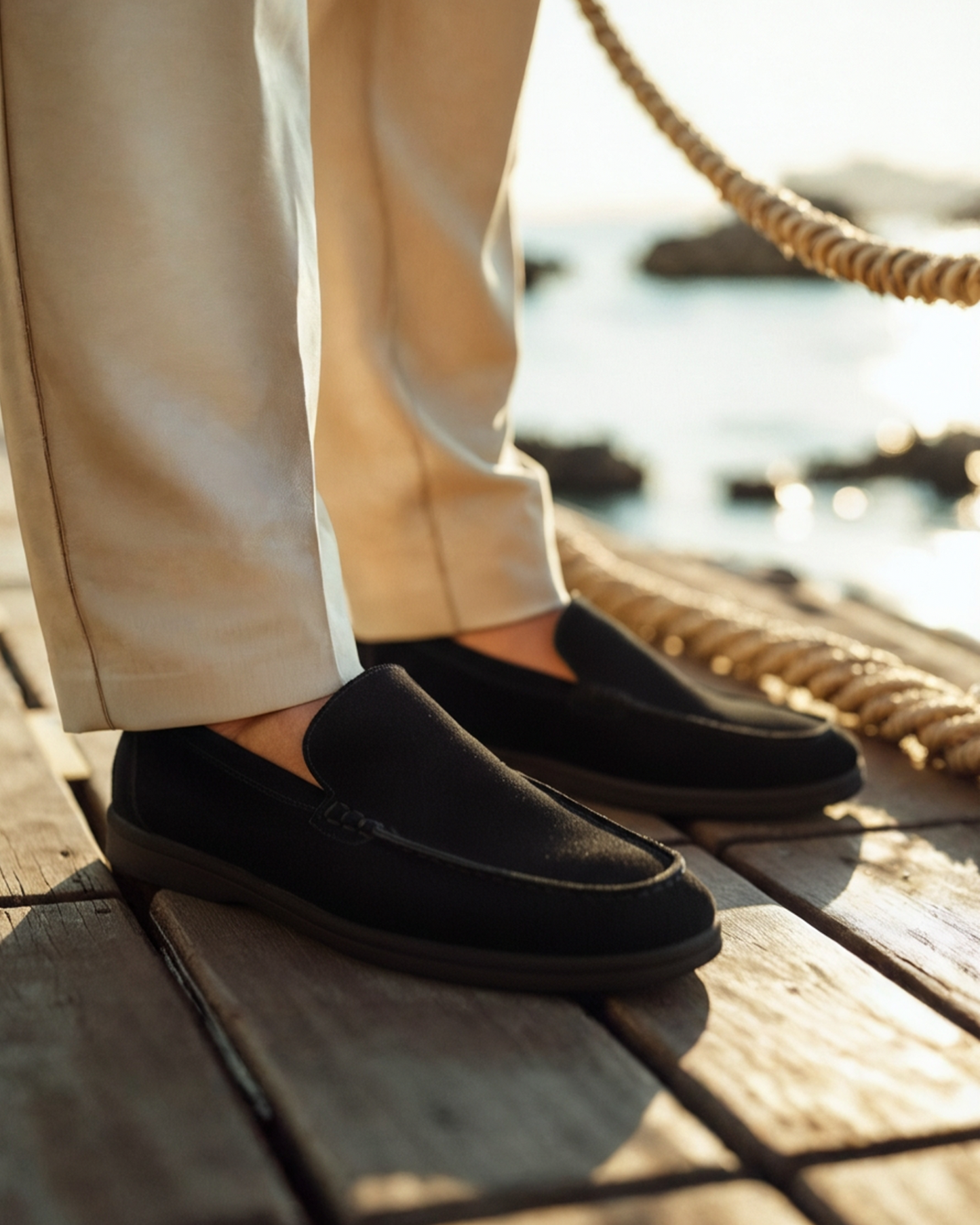 Premium Wildleder Loafer - Schwarze Sohlen