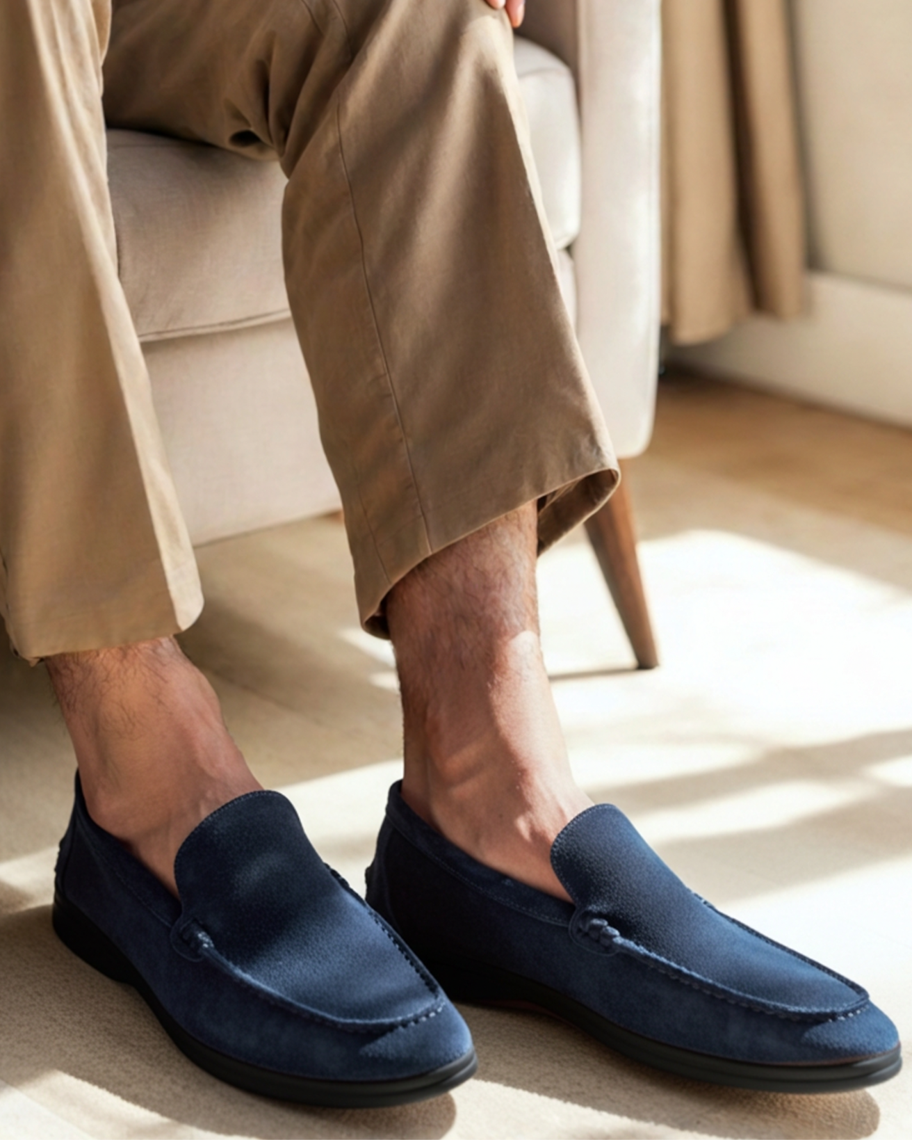 Premium Wildleder Loafer - Schwarze Sohlen