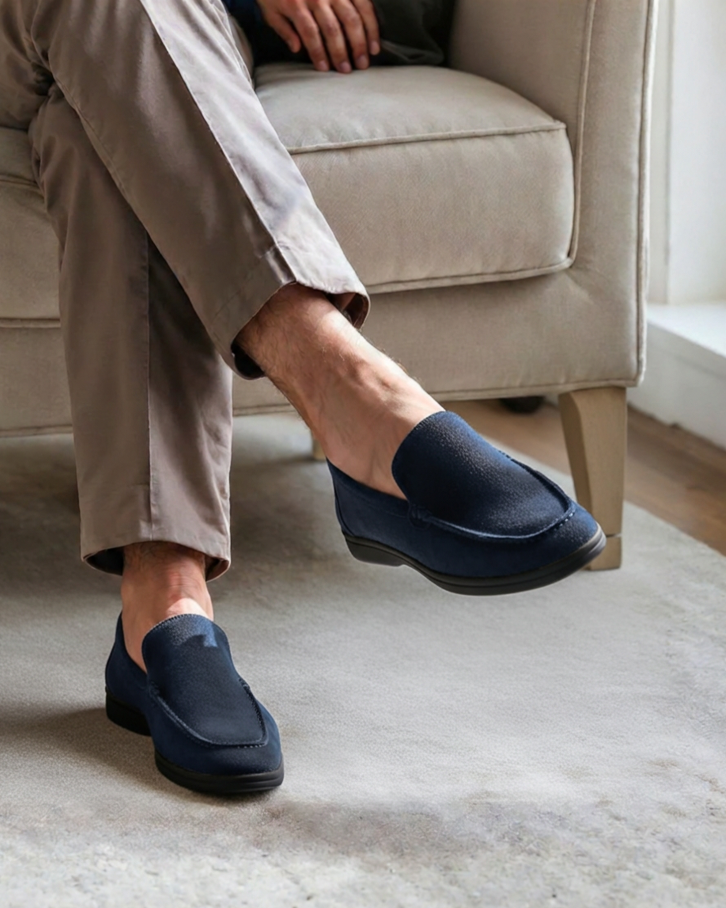 Premium Wildleder Loafer - Schwarze Sohlen