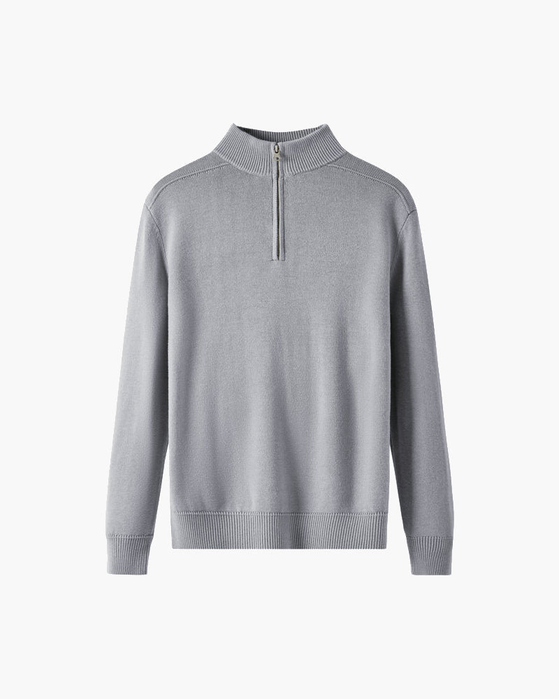 100% Merino Wolle Pullover mit Reißverschluss