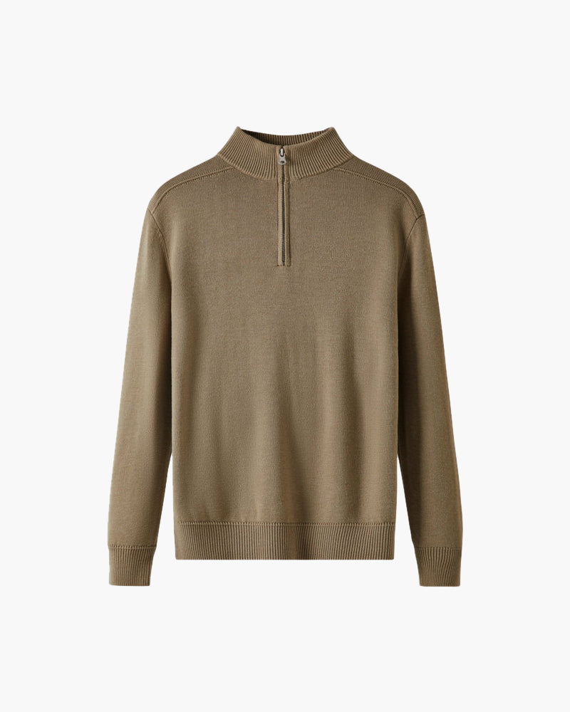 100% Merino Wolle Pullover mit Reißverschluss