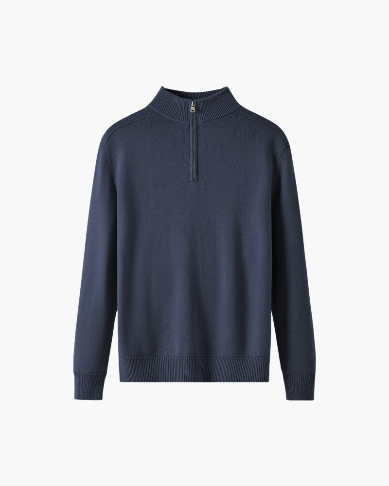100% Merino Wolle Pullover mit Reißverschluss